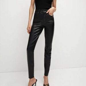 Veronica Beard Faux Leather Black Debbie Skinny Ankle High Rise Pants 29